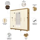 Ver imagem 3 de Guarda Roupa Casal 223cm com Espelho Pako Nature/champanhe V02 - Mpozenato