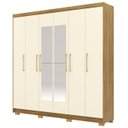 Ver imagem 1 de Guarda Roupa Casal 223cm com Espelho Pako Nature/champanhe V02 - Mpozenato