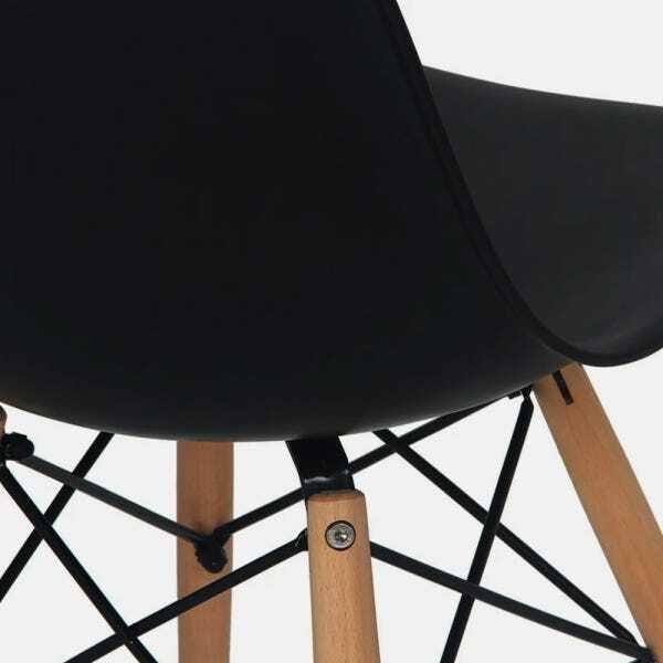2 Cadeiras Ohome - Estilo Charles Eames Eiffel - Preto Fosco - 5