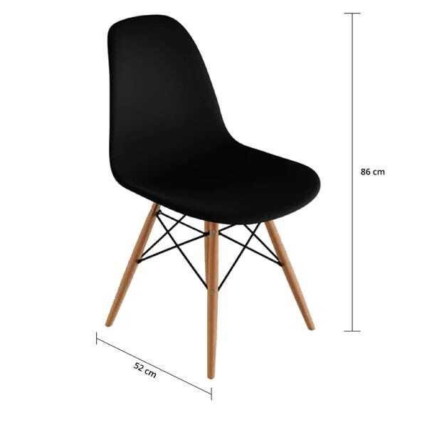 2 Cadeiras Ohome - Estilo Charles Eames Eiffel - Preto Fosco - 3