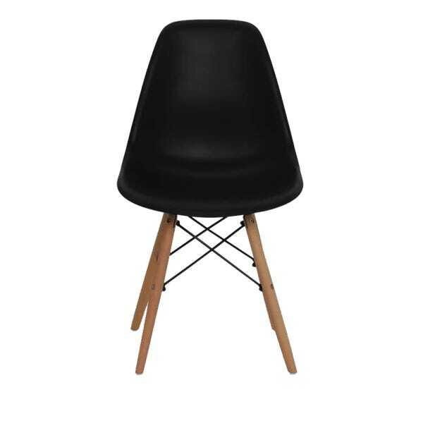 2 Cadeiras Ohome - Estilo Charles Eames Eiffel - Preto Fosco - 4