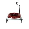 GABINETE COM CUBA DE VIDRO CHAPEU 10MM VERMELHO CEREJA COM TAMPO 40CM INCOLOR - 2