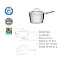 Ver mais imagens de Jogo de Panelas 4 Peças Inox Fundo Triplo Allegra Tramontina