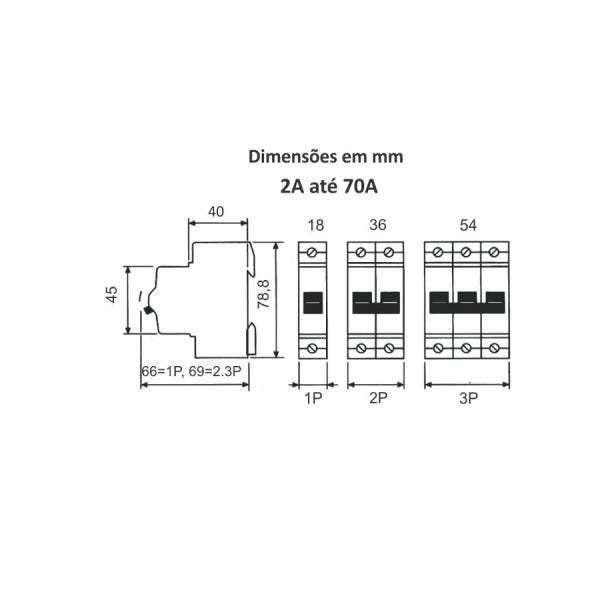 DISJUNTOR C10A DIN 3P STECK - 3