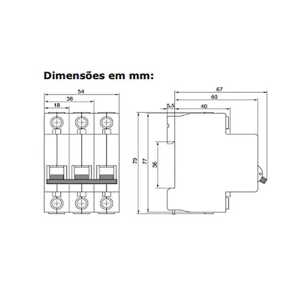 DISJUNTOR C10A DIN 3P STECK - 4