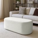 Ver imagem 1 de Puff Michael Orgânico Oval Curvo Redondo para Sala Confortável e Reforçado Bouclé