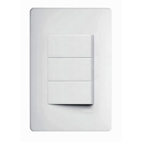 Conjunto Interruptor Simples Triplo 16a 250v Branco Fame
