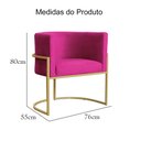 Ver imagem 7 de Poltrona Luana Decorativa Veludo Cores - DS Estofados - Pink