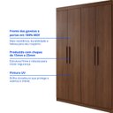 Ver imagem 6 de Guarda-Roupa Solteiro MDF 4 Portas 3 Gavetas Fenix
