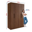 Ver imagem 5 de Guarda-Roupa Solteiro MDF 4 Portas 3 Gavetas Fenix