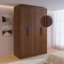 Ver imagem 7 de Guarda-Roupa Solteiro MDF 4 Portas 3 Gavetas Fenix