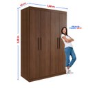 Ver imagem 3 de Guarda-Roupa Solteiro MDF 4 Portas 3 Gavetas Fenix