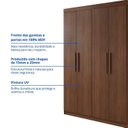 Ver imagem 6 de Guarda-Roupa Solteiro MDF 4 Portas 3 Gavetas Fenix
