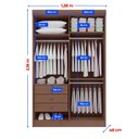 Ver imagem 4 de Guarda-Roupa Solteiro MDF 4 Portas 3 Gavetas Fenix