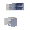 Ver imagem 7 de Lavanderia Planejada 3 Peças 1 Aéreo 1 Balcão sem Tampo 1 Nicho 80cm Marselha CabeCasa MadeiraOriginals Azul/Sereno