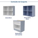 Ver imagem 6 de Lavanderia Planejada 3 Peças 1 Aéreo 1 Balcão sem Tampo 1 Nicho 80cm Marselha CabeCasa MadeiraOriginals Azul/Sereno