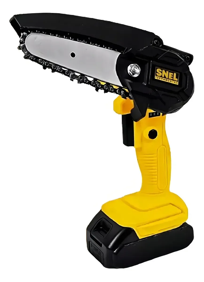 Ver imagem 1 de Motoserra Elétrica 21v Portátil a Bateria Recarregável Amarela Sn07 Snel Ferramentas