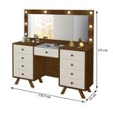 Ver imagem 2 de Penteadeira Camarim Mila Malbec Off White – Luapa Móveis