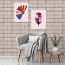 Ver imagem 2 de Kit 2 Quadros Fashion Estampas Diversas 24x18cm:moldura Branca