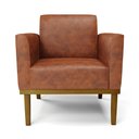 Ver imagem 5 de Poltrona Sala Decorativa Marisa Base Madeira Castanho Sintético Pu D03 - D’Rossi