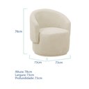 Ver imagem 4 de Poltrona Decorativa Sala de Estar Recepção Jasmine Suede Bege