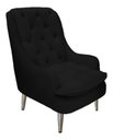 Ver imagem 1 de Poltrona Decorativa Lille Pés Cromados Suede Preto Dominic Decor