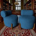 Ver imagem 7 de Kit 2 Poltronas Decorativa Mônaco Bouclé Azul Marinho