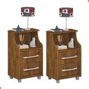 Ver imagem 1 de Conjunto 2 Mesa de Cabeceira Topázio Malbec com 2 Gavetas
