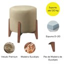 Ver imagem 4 de Puff Estofado Decorativo para Sala Redondo Paris Veludo:bege
