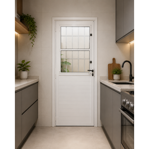 Porta Social Lambril Branco 210x90 Lado Direito