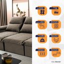 Ver imagem 3 de Sofá Retrátil Reclinável Paris 2,30m Suede Velut Marrom Claro Molas no Assento - King House