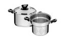 Ver imagem 1 de Jogo Cozi-Pasta Em Aço Inox Fundo Triplo 2 Peças 20cm Solar Baquelite Tramontina - 65720/410