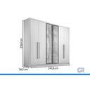 Ver imagem 4 de Guarda Roupa Modulado 6 Ptas 2VD 6g Linea N. Horizonte Neve
