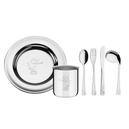Kit Infantil Para Refeição Com Colher Curva Aço Inox 10 Peças Tramontina - 1 Kit Infantil Para Refeição Com Colher Curva Aço Inox 10 Peças Tramontina - 1