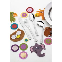 Kit Infantil Para Refeição Com Colher Curva Aço Inox 10 Peças Tramontina - 4 Kit Infantil Para Refeição Com Colher Curva Aço Inox 10 Peças Tramontina - 4