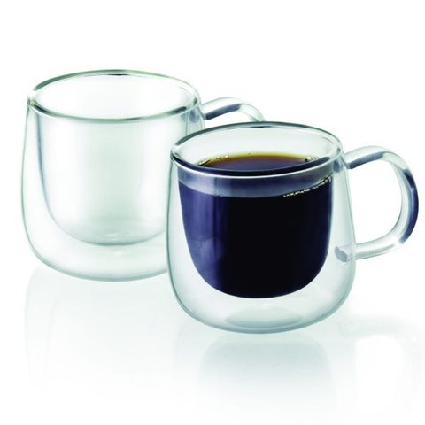 Jogo de Xícaras Para Café Parede Dupla Borossilicato