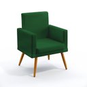 Ver imagem 3 de Kit Poltrona Namoradeira e 2 Poltronas Nina Rodapé com Puff Solar Suede Verde Aradecor