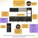Ver imagem 2 de Armário de Cozinha Completa com Bancada Americana Veneza Multimóveis Mp2199 Preto/dourado