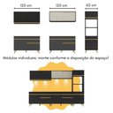 Ver imagem 5 de Armário de Cozinha Completa com Bancada Americana Veneza Multimóveis Mp2199 Preto/dourado
