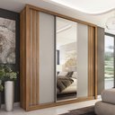 Ver imagem 2 de Guarda Roupa Casal Moema 3 Portas Flex Amêndola/nude Prime com Espelho - Demóbile