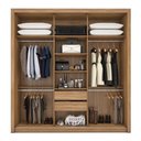 Ver imagem 3 de Guarda Roupa Casal Moema 3 Portas Flex Amêndola/nude Prime com Espelho - Demóbile