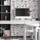 Ver imagem 1 de Papel de Parede Corações Bordados Coloridos Gh Papel de Parede 2,5m