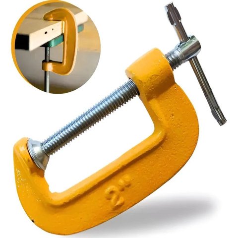 Kit 3 Grampos Sargento Tipo C de Aço 1 À 3 Polegadas Bomvink