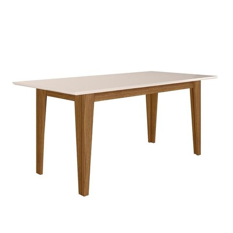 Mesa de Jantar Liz Tampo sem Vidro 160cm Carvalho/Off White - Pallazio
