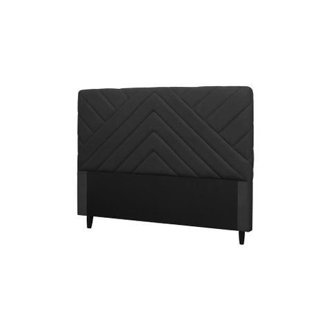 Cabeceira Sky Queen 1,60 Veludo Negro - Simbal