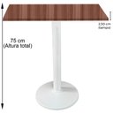 Ver imagem 2 de Mesa Zeta Ferro Branco 75 Cm (alt) Disco Redondo Tampo Mdp Quadrado 60 Cm (larg) X 2,50 Cm Alt