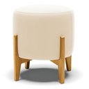 Ver imagem 1 de Puff Stella Suede Bege Base Madeira Castanho - D’Rossi