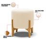 Puff Stella Suede Bege Base Madeira Castanho - D'Rossi DRossi - 3