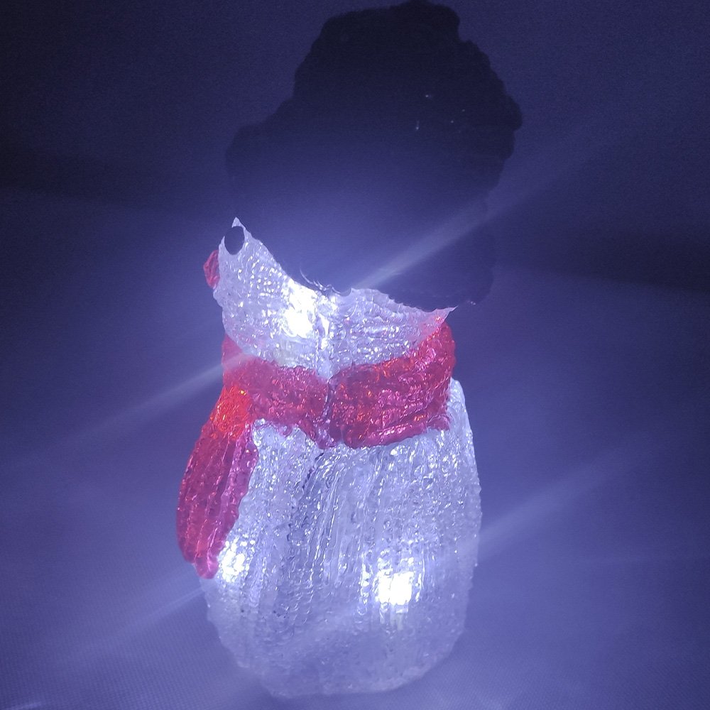 Boneco de Neve Mesa Natal Enfeite Kit 2Und 10 Leds Iluminado Acrilico Natalino Decoração - 11