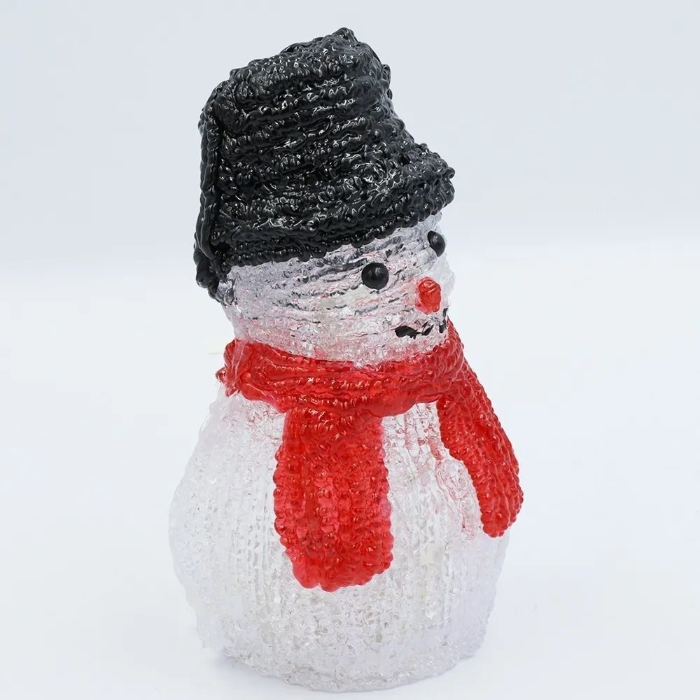 Boneco de Neve Mesa Natal Enfeite Kit 2Und 10 Leds Iluminado Acrilico Natalino Decoração - 8
